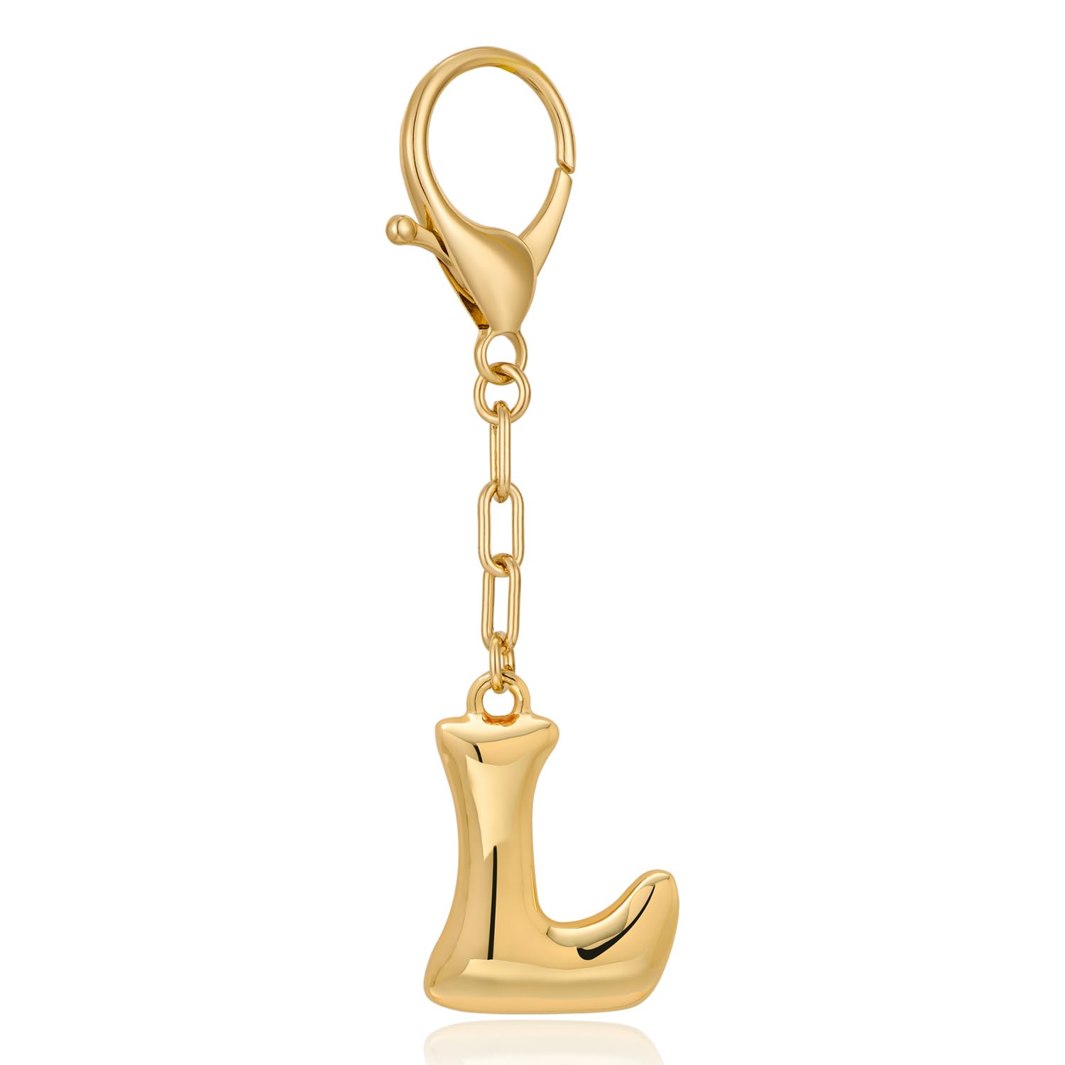 Initial Letter Bag Charm | Gold Bubble Alphabet Keychain for Women Handbag Accessory & Gift
