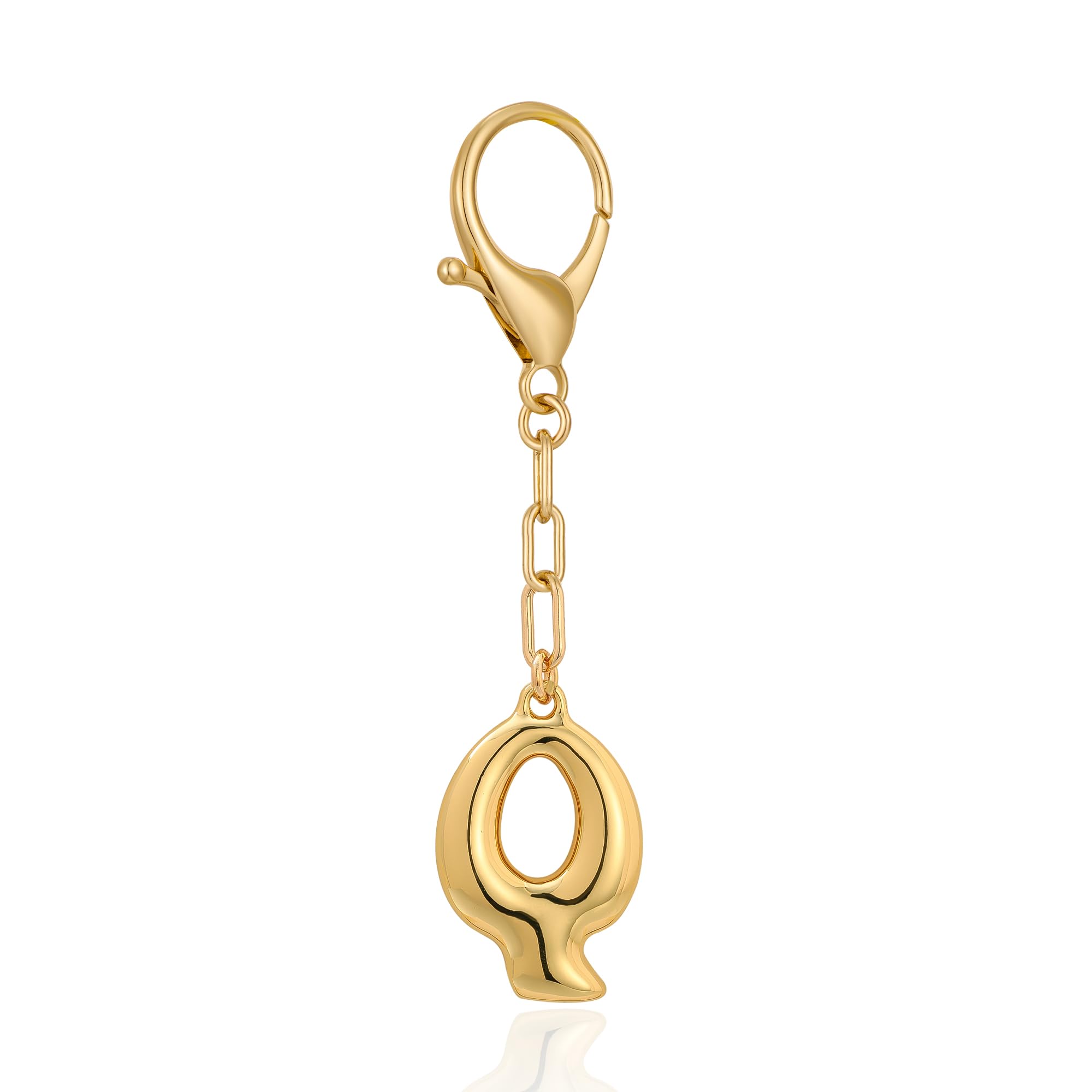 Initial Letter Bag Charm | Gold Bubble Alphabet Keychain for Women Handbag Accessory & Gift