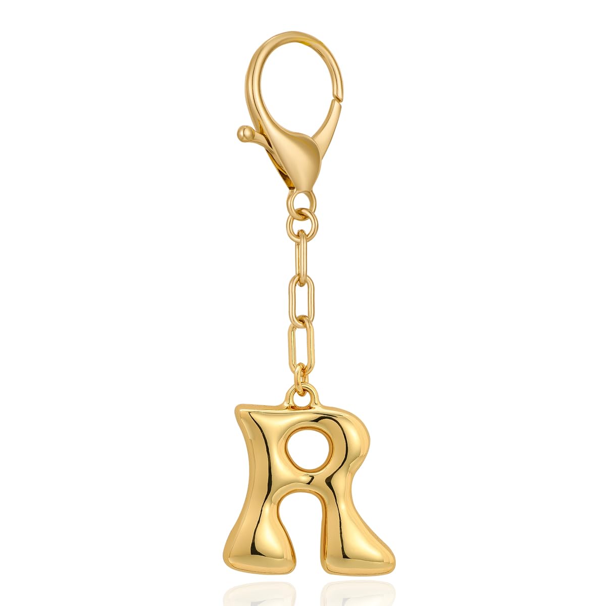 Initial Letter Bag Charm | Gold Bubble Alphabet Keychain for Women Handbag Accessory & Gift