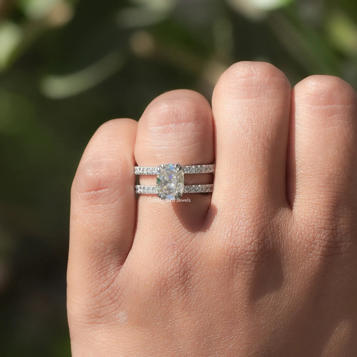 Irregular Old Mine Cushion Cut Moissanite Ring