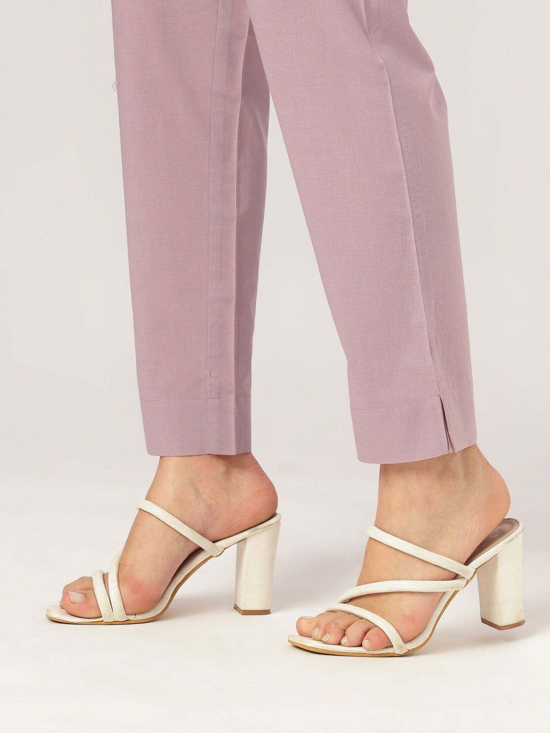 Janasya Women's Light Purple Pure Cotton Embroidered Straight Kurta Set - qivii