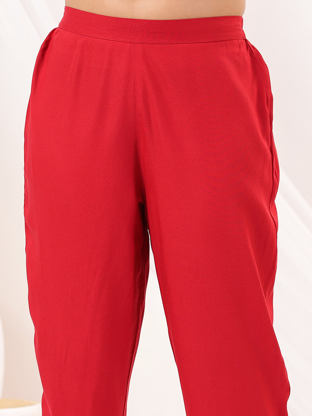 Janasya Women's Maroon Rayon Embellished Mirror Work A-line Kurta Set - qivii