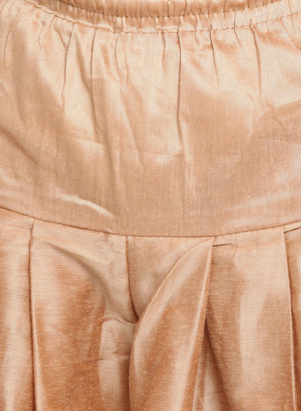 Vastramay Boy's Beige Embroidered Nehru Jacket With Navy Blue Kurta And Rose Gold Dhoti Set - qivii