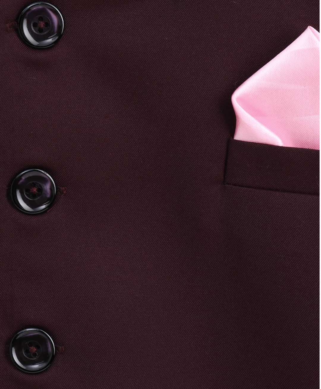 Maroon Cotton Blend Twill Nehru Jacket