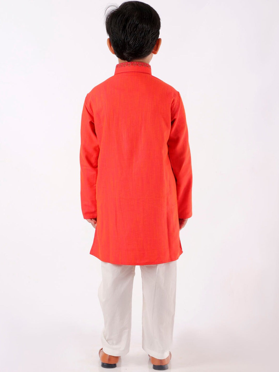 Vastramay Boy's Coral Kurta with Salwar