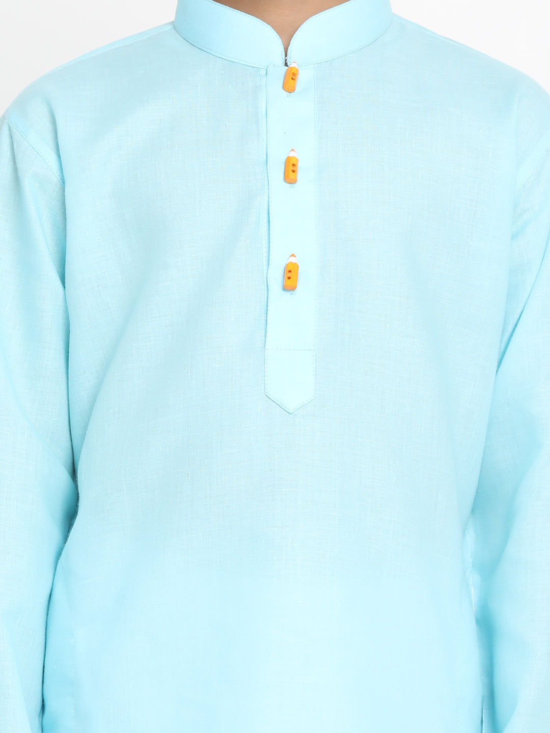 Vastramay Boys Aqua Blue Solid Kurta