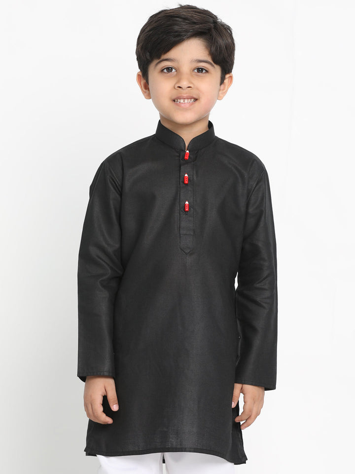 Vastramay Boy's Black Solid Kurta