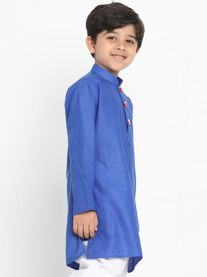 Vastramay Boy's Blue Solid Kurta