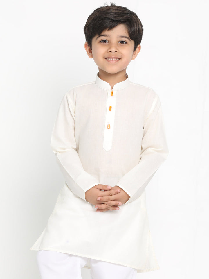 Vastramay Cream Cotton Baap Beta Kurta