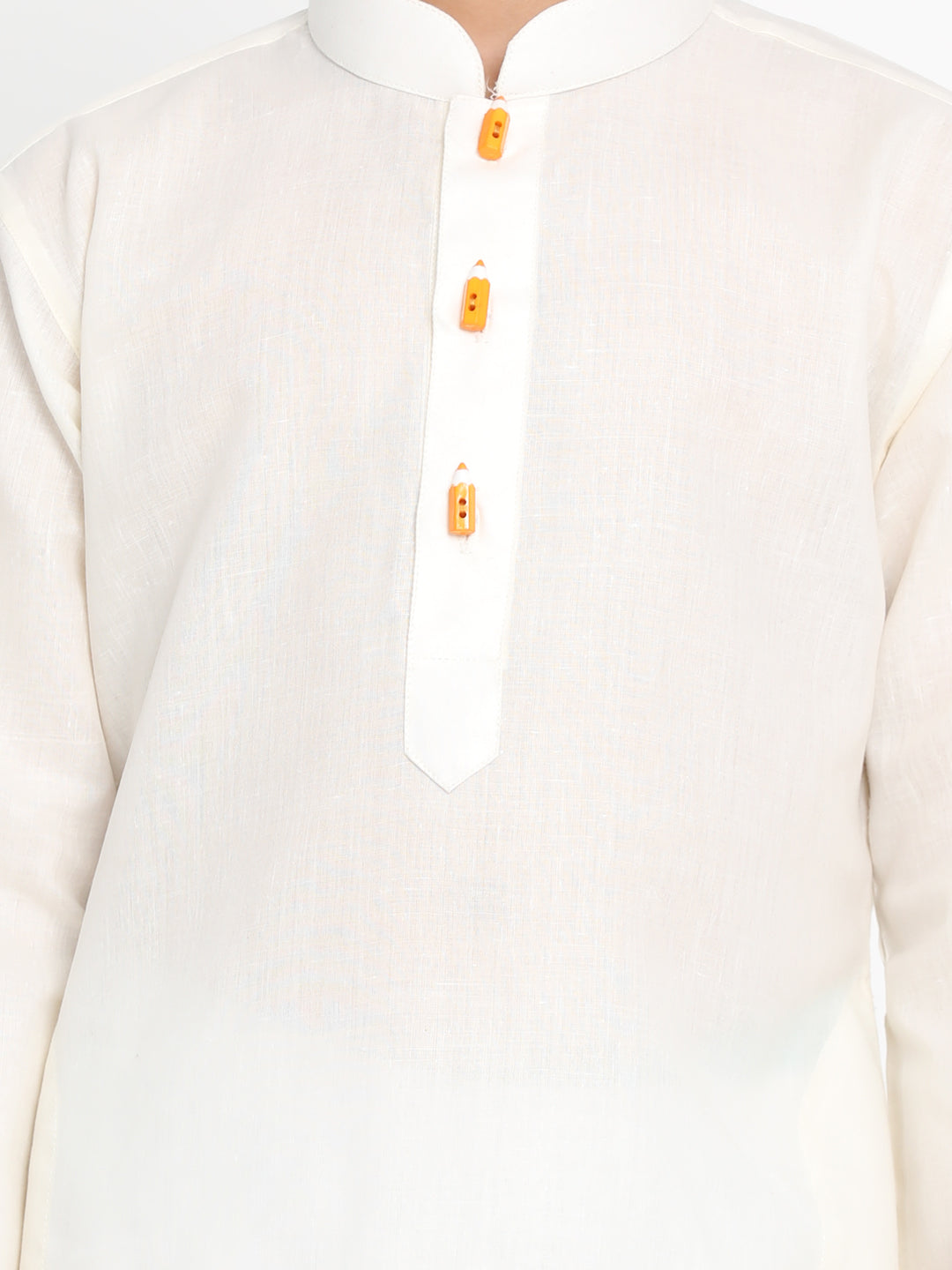 Vastramay Boy's Cream Solid Kurta