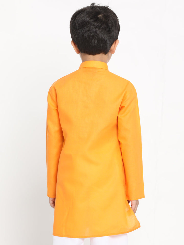 Vastramay Boy's Orange Solid Kurta