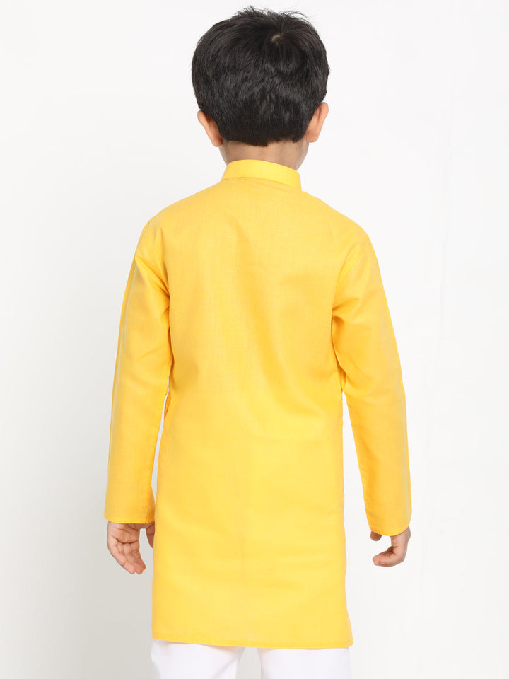 Vastramay Boy's Yellow Solid Kurta