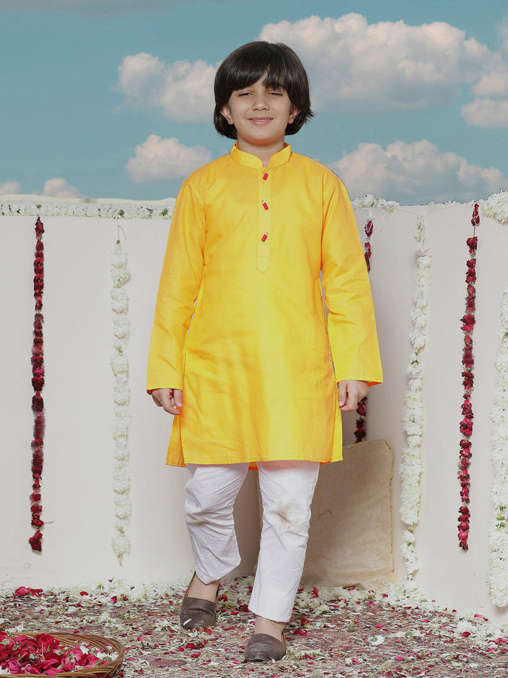 Vastramay Boy's Soft Comfortable Light Weight Cotton Kurta and Pyjama Set