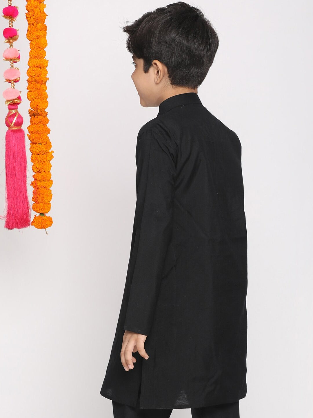 VASTRAMAY Boys Black Kurta