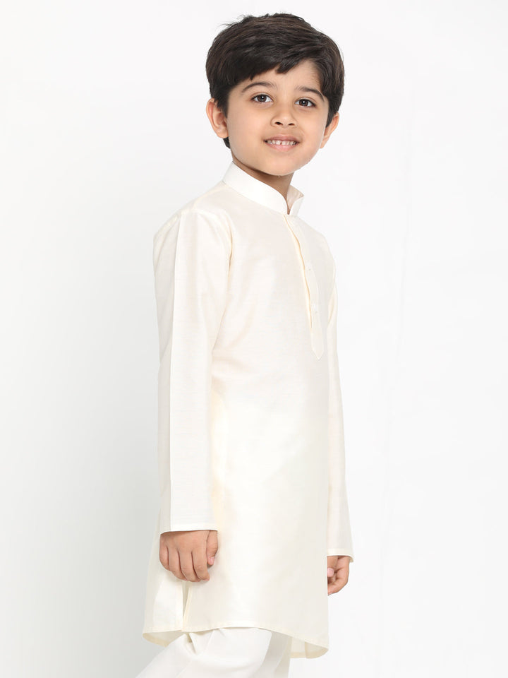 VASTRAMAY Boys Cream-Coloured Kurta