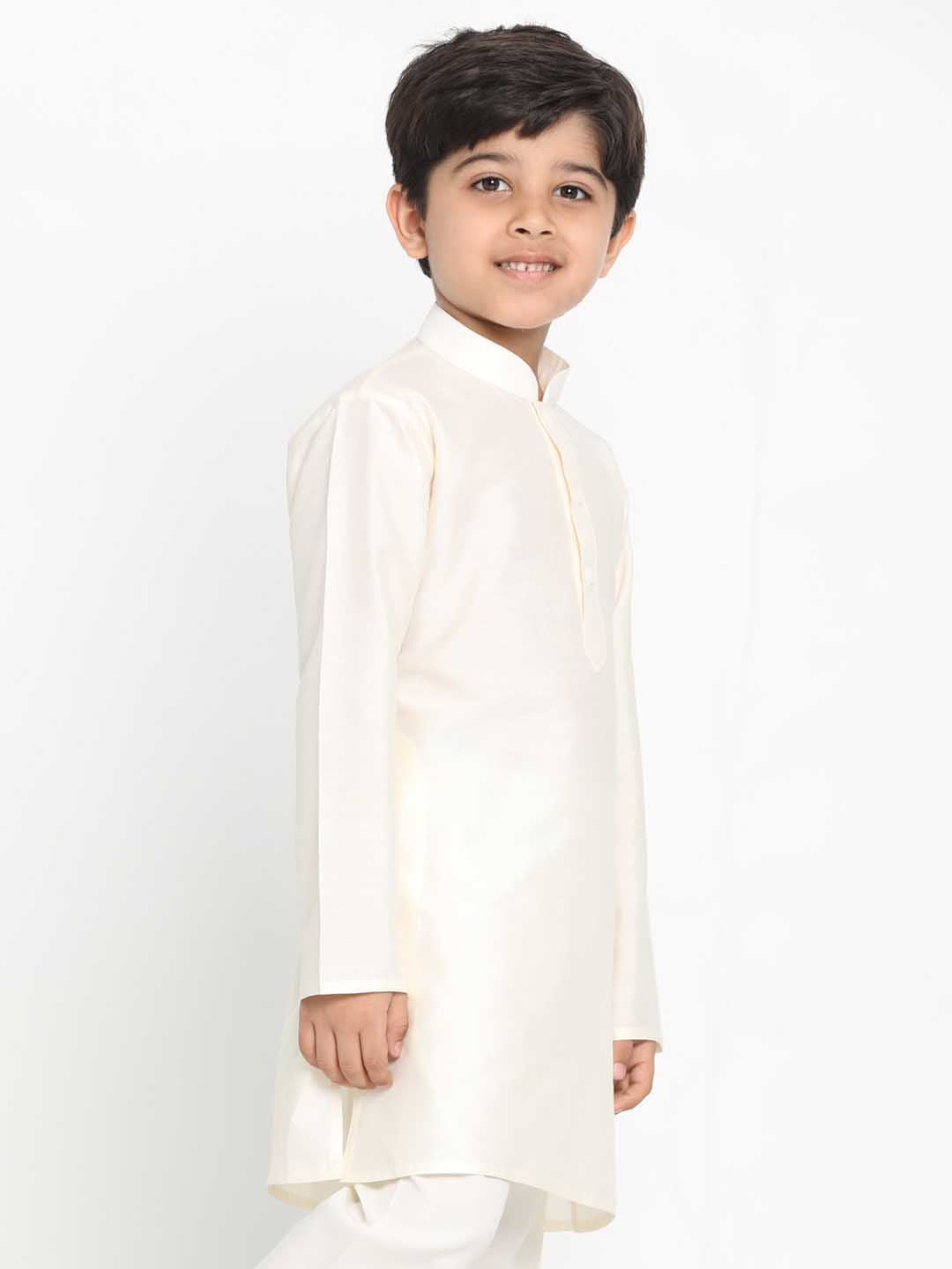 VASTRAMAY Boy's Cream Kurta