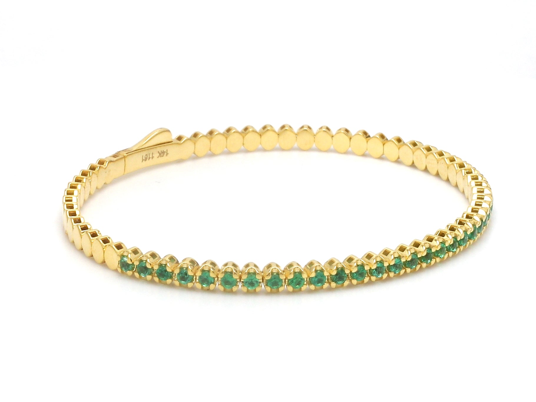 JPBRC-1161/9021 Emerald Round Bangle Bracelet