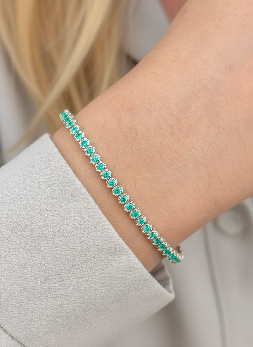 JPBRC-1161/9021 Emerald Round Bangle Bracelet