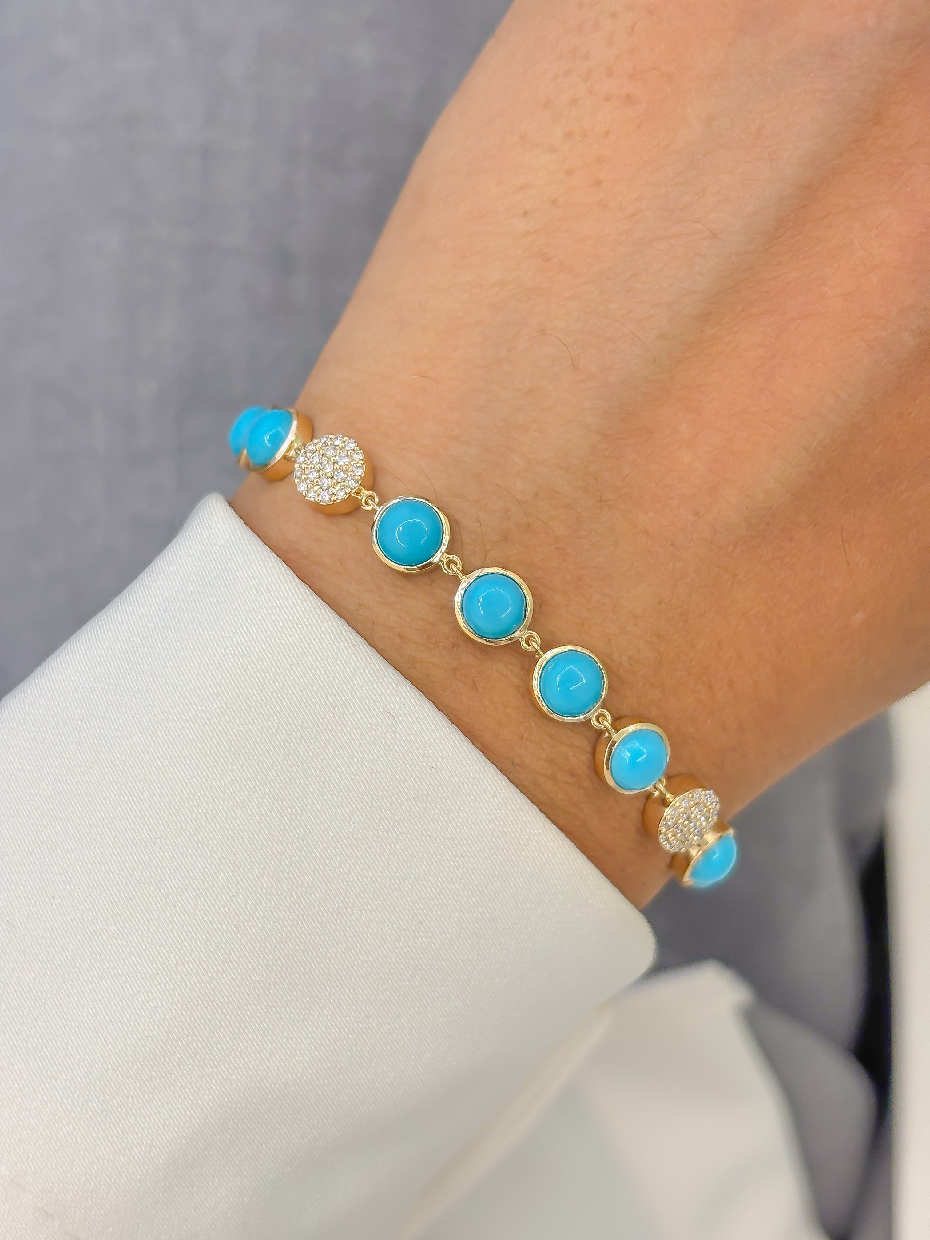 JPBRC-1171/9571 Turquoise Diamond Bracelet