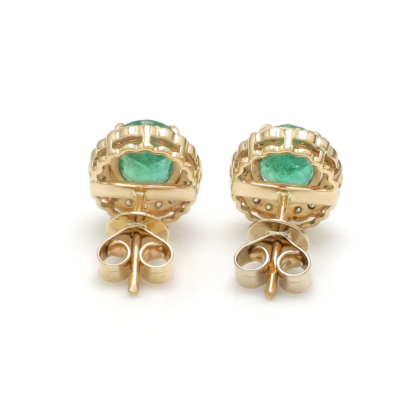 JPERG-2300/8128 Emerald Oval With Diamond Studs Earring