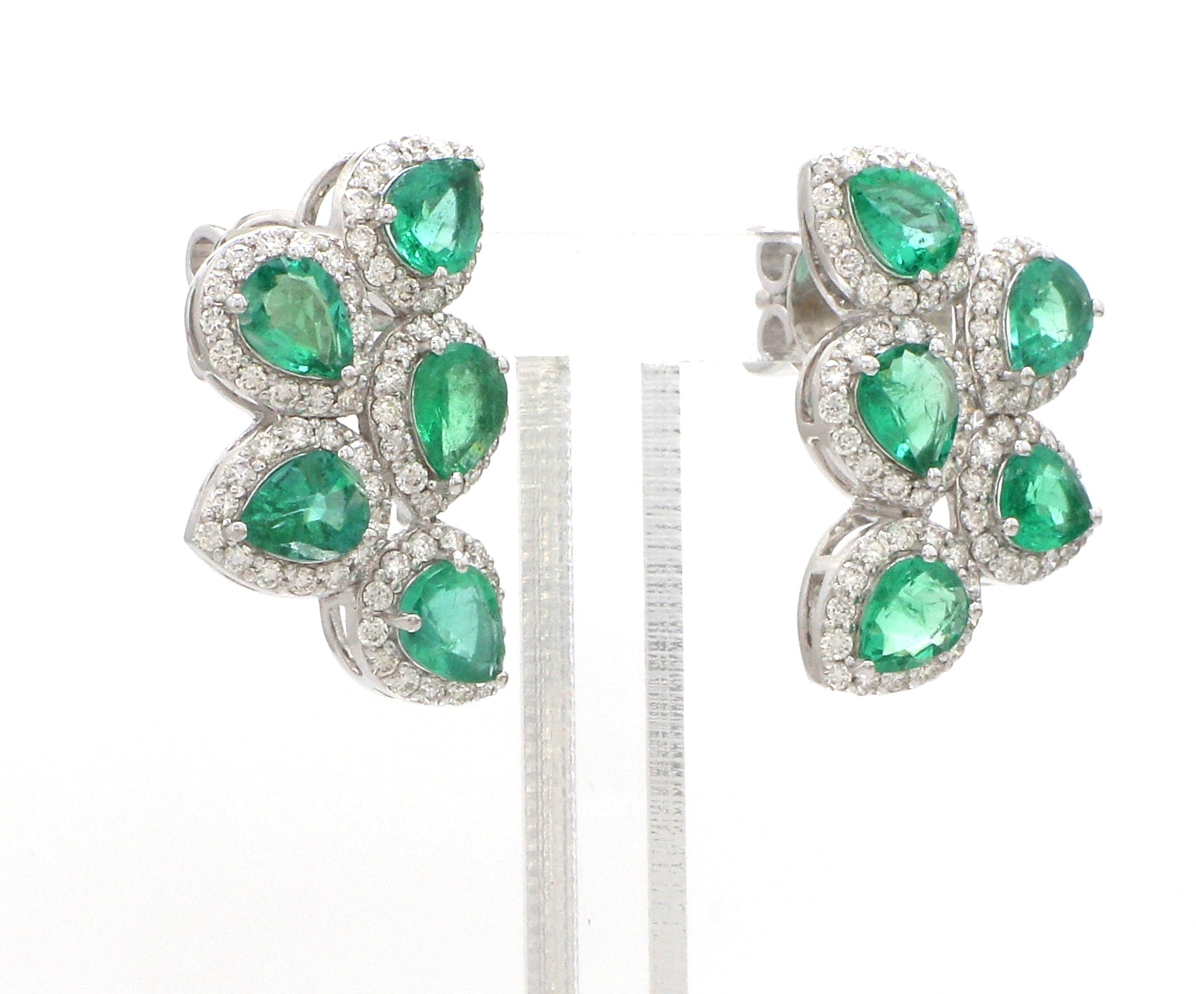 JPERG-3491/9300 Emerald Diamond Earring