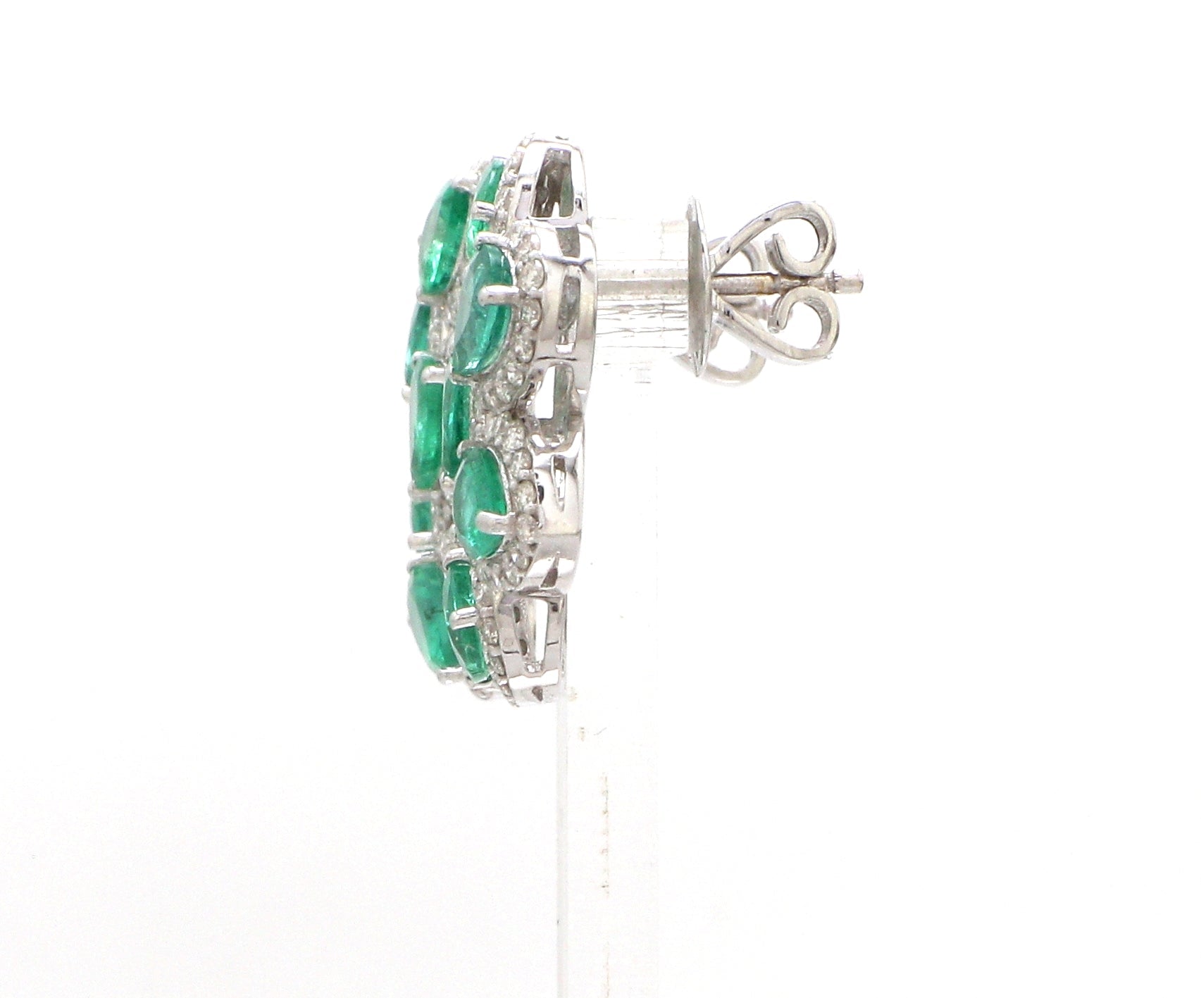 JPERG-3491/9300 Emerald Diamond Earring