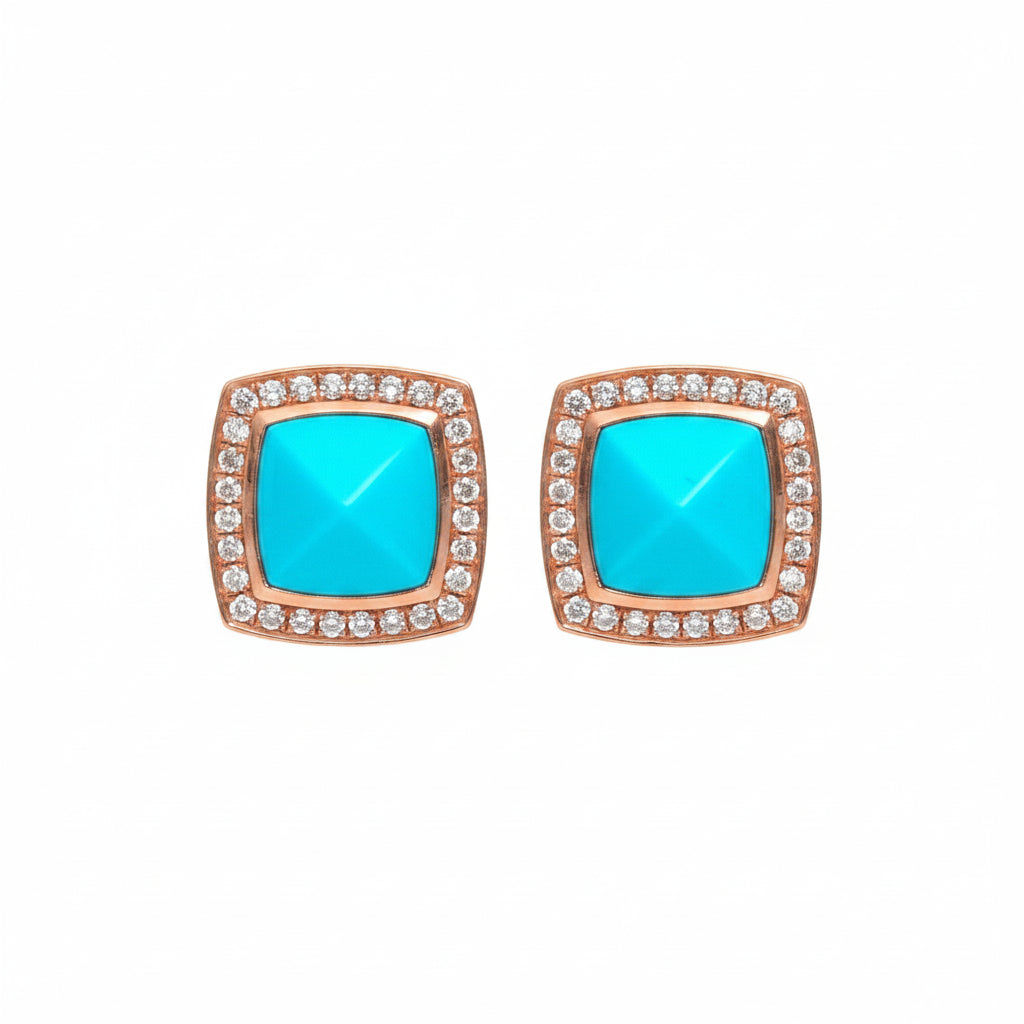 JPERG-3500/9362 Turquoise Diamond Earring