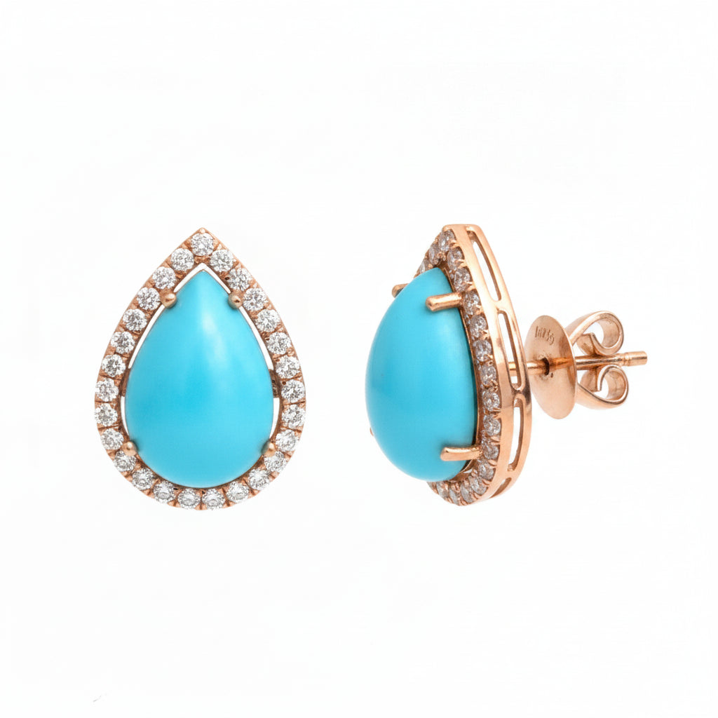JPERG-3510/9421 Turquoise Diamond Earring