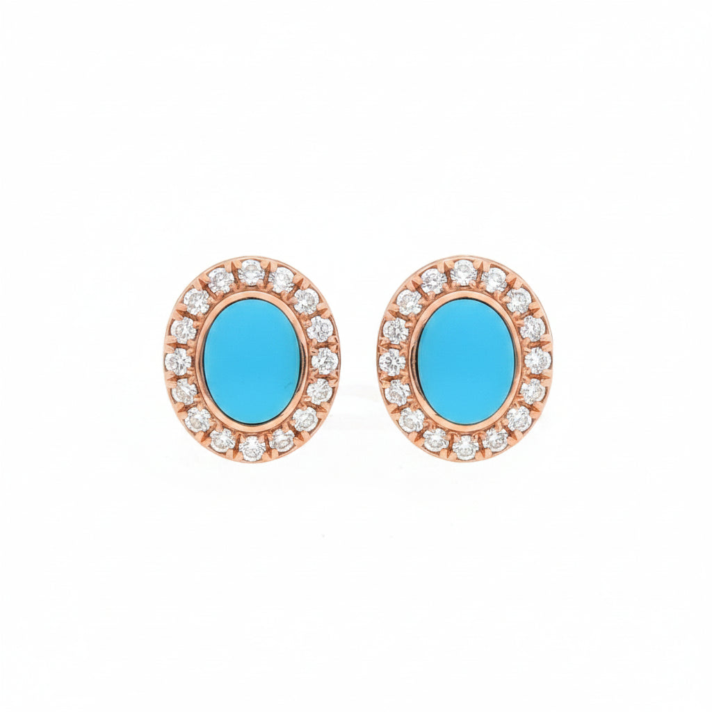JPERG-3515/9446 Turquoise Diamond Earring