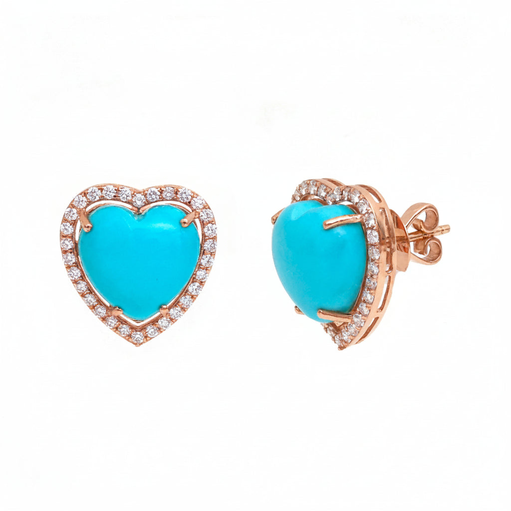 JPERG-3524/9455 Turquoise Diamond Earring