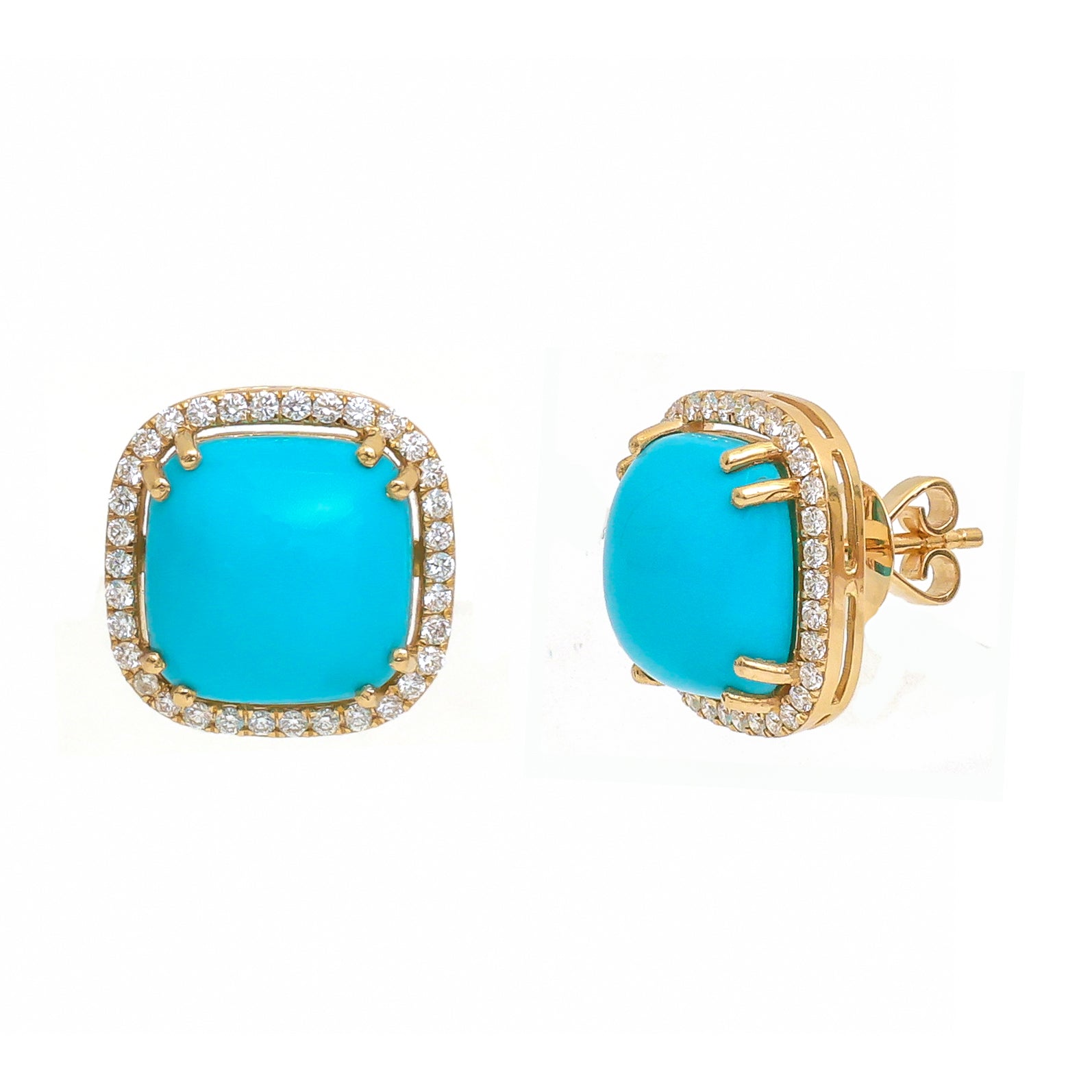 JPERG-3525/9456 Turquoise Diamond Earring