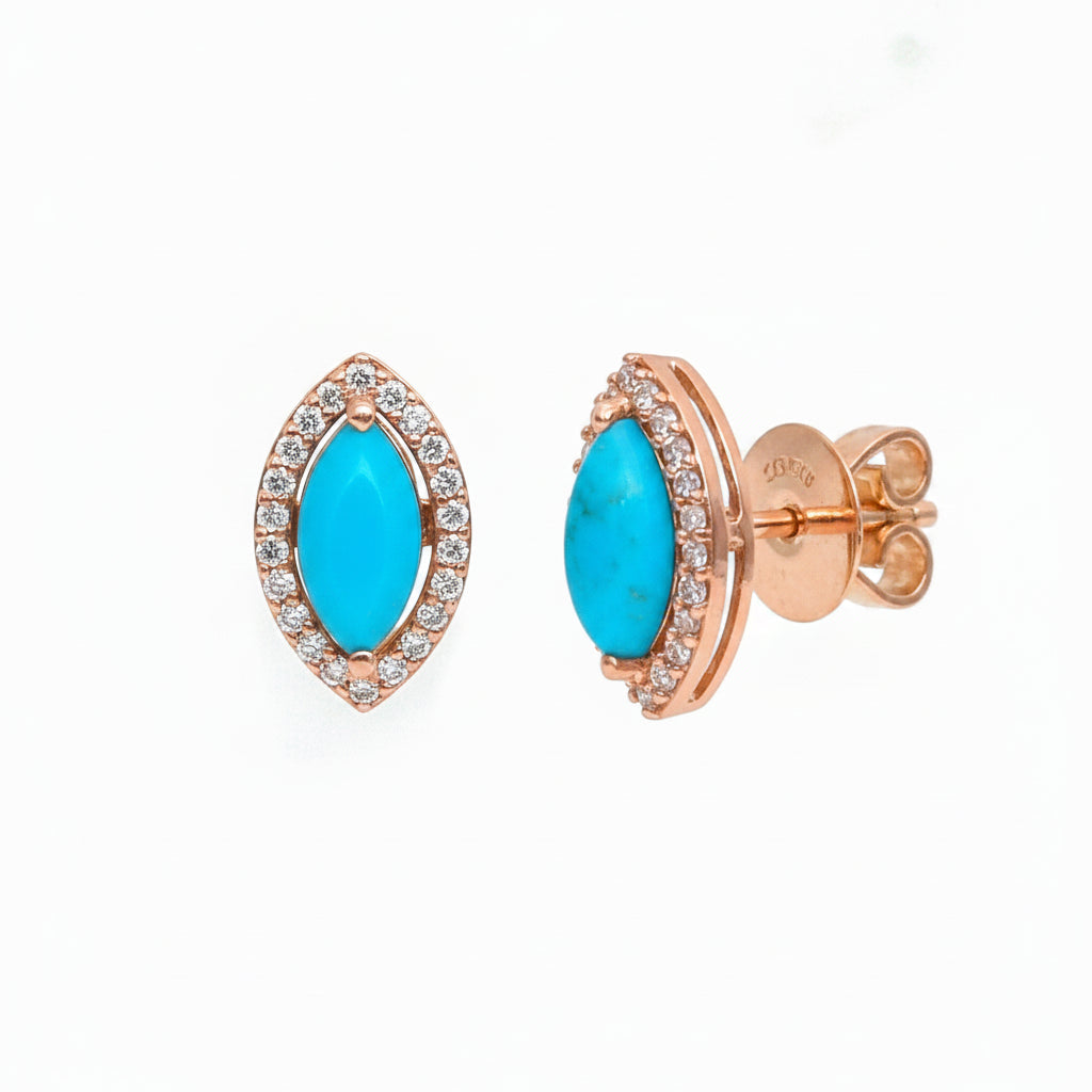 JPERG-3527/9458 Turquoise Diamond Earring