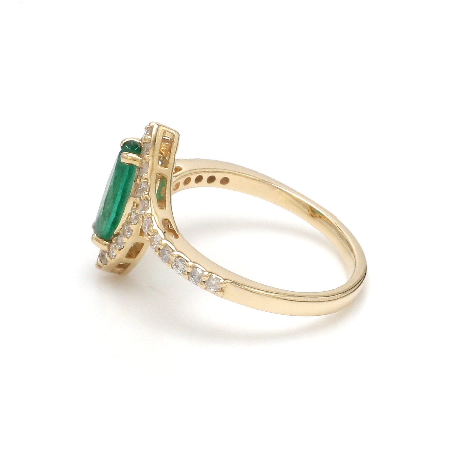 JPRG-3104/8114 Emerald Marquise With Diamond Ring