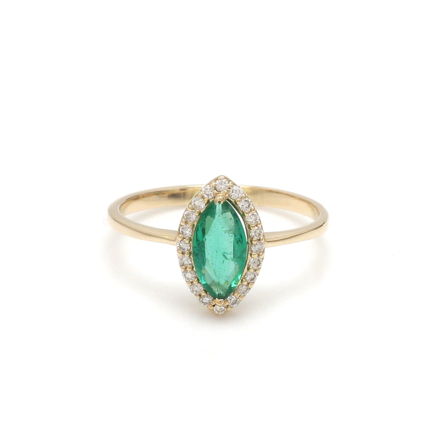 JPRG-3107/8117 Emerald Marquise With Diamond Ring