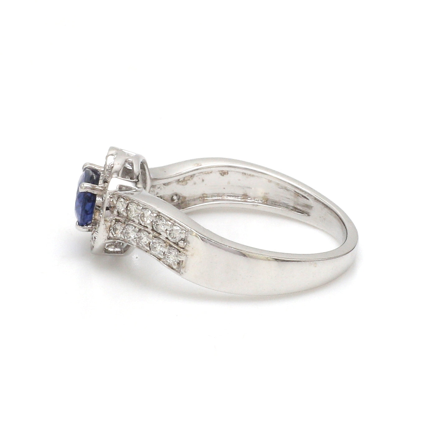 JPRG-3109/8119 Blue Sapphire Oval With Diamond Ring