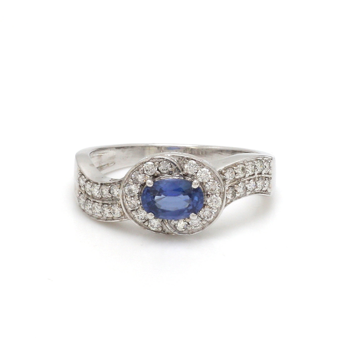 JPRG-3109/8119 Blue Sapphire Oval With Diamond Ring