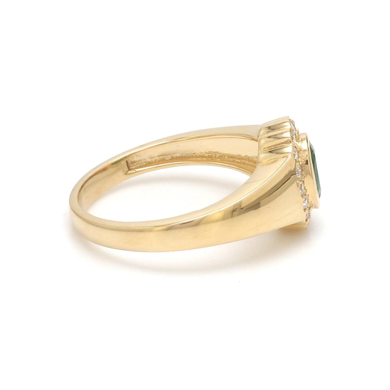 JPRG-3305/8455 Emerald Oval Diamond Signet Ring