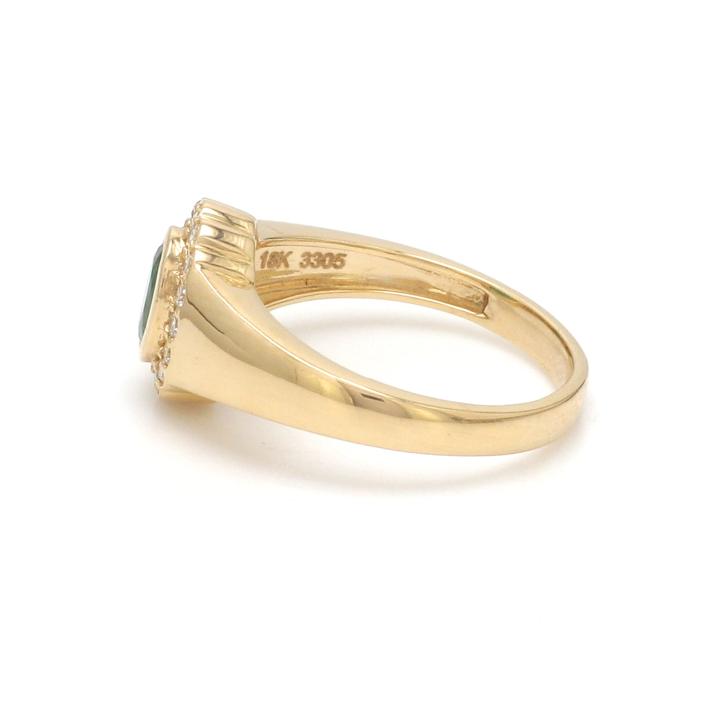 JPRG-3305/8455 Emerald Oval Diamond Signet Ring