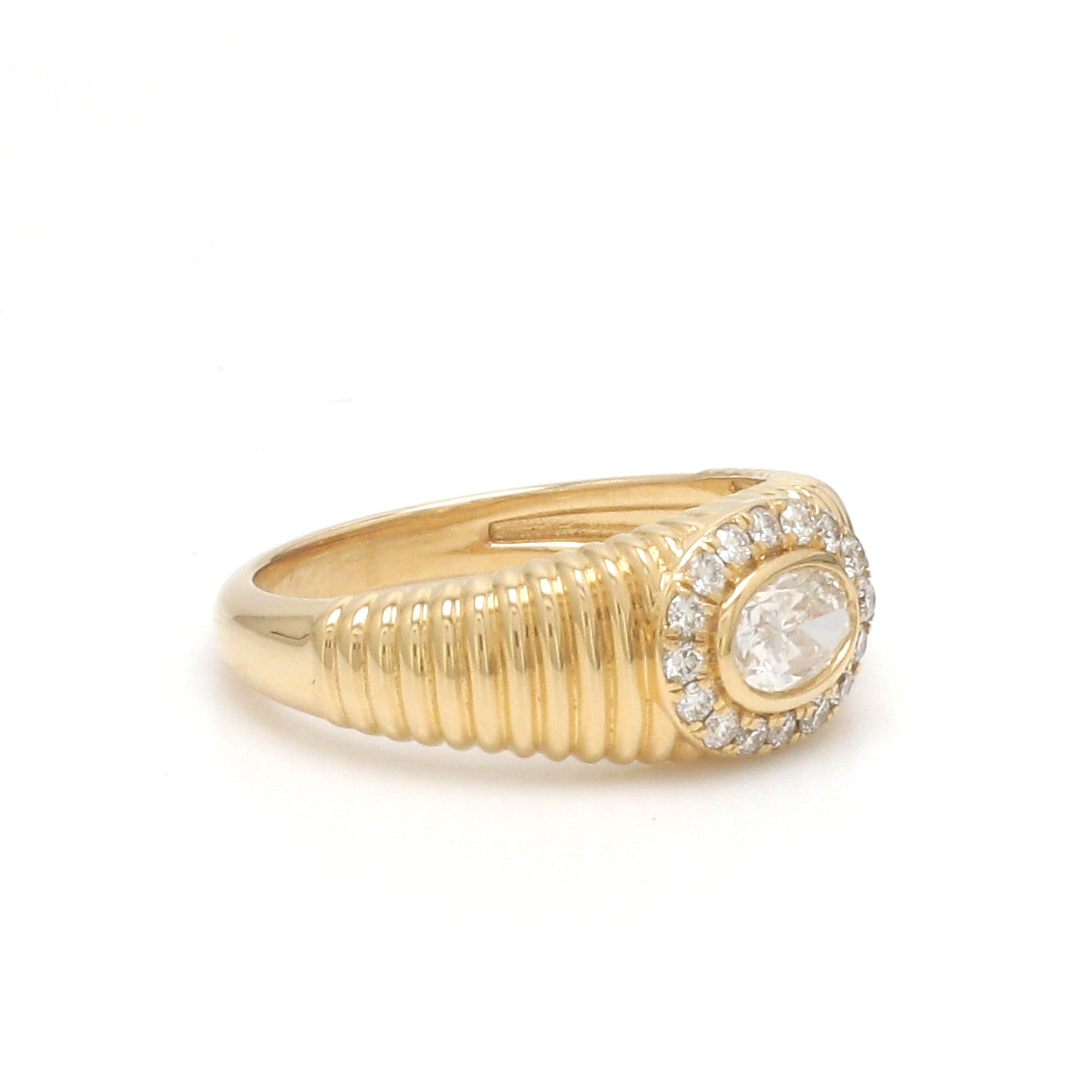 JPRG-3377/8579 Diamond Oval With Diamond Pinky Ring