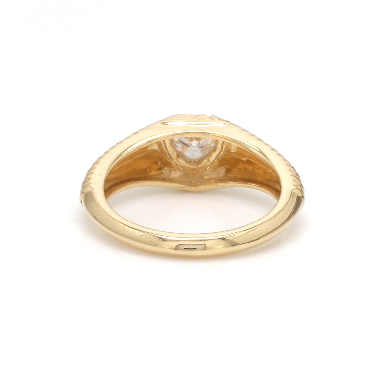 JPRG-3433/8802 Diamond Heart Ribbed Ring
