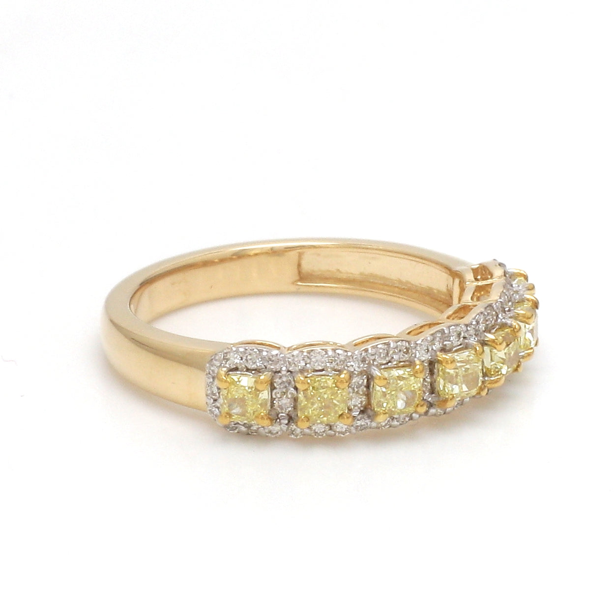 JPRG-3467/8853 Yellow Diamond Cushion With Diamond Ring