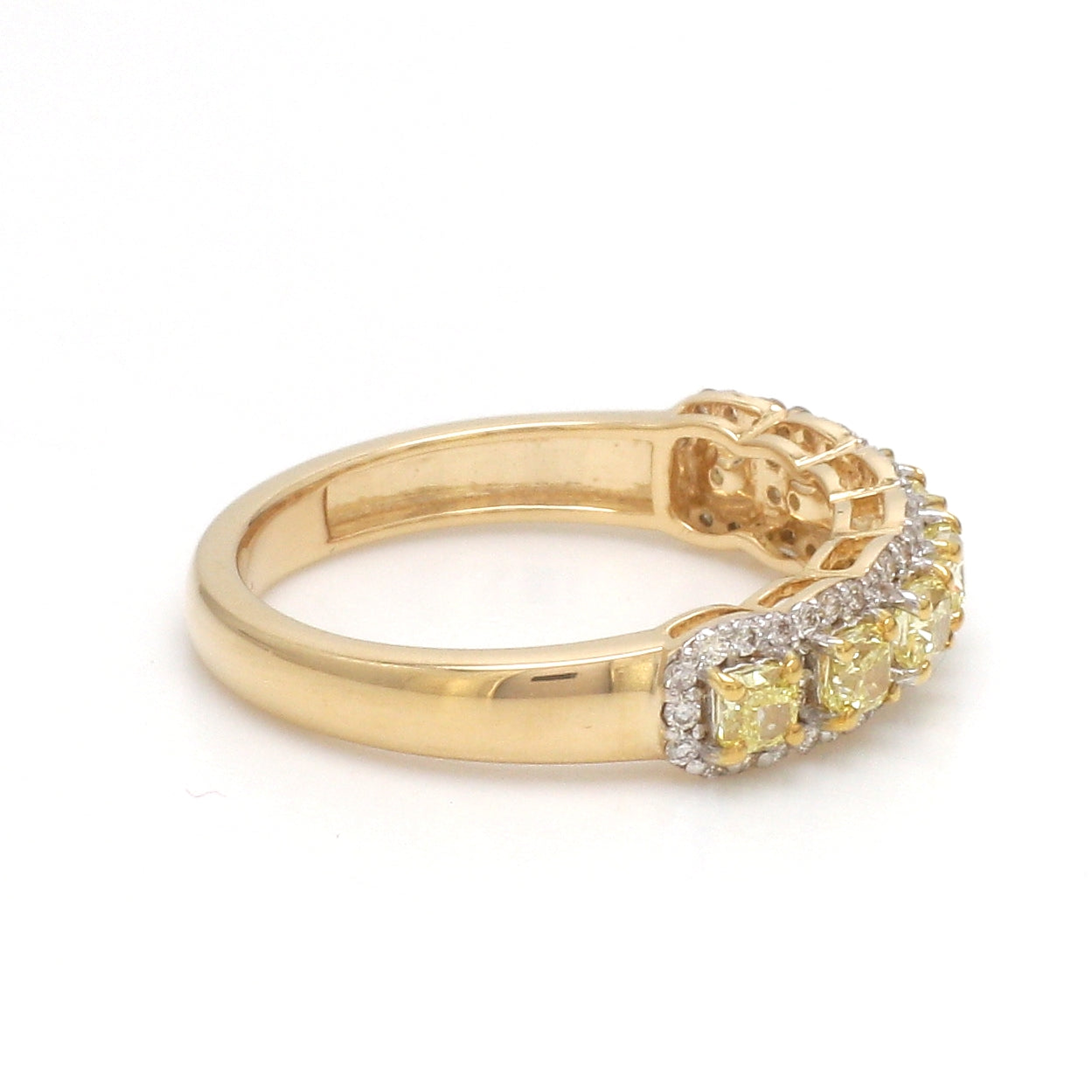 JPRG-3467/8853 Yellow Diamond Cushion With Diamond Ring