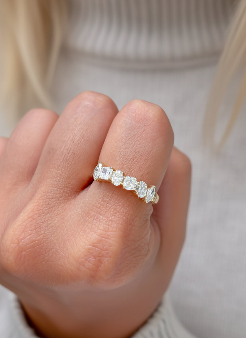 JPRG-3468/8854 Lab Grown Diamond Mix Shape Half Ring