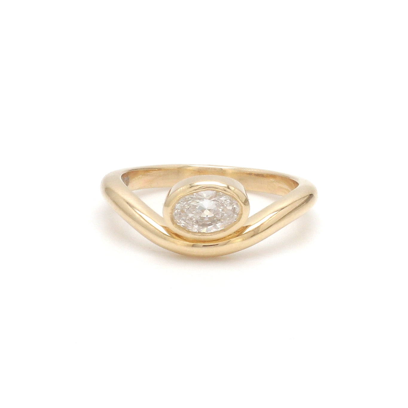 JPRG-3479/8892 Lab Grown Diamond Oval Bezel Set Wave Ring
