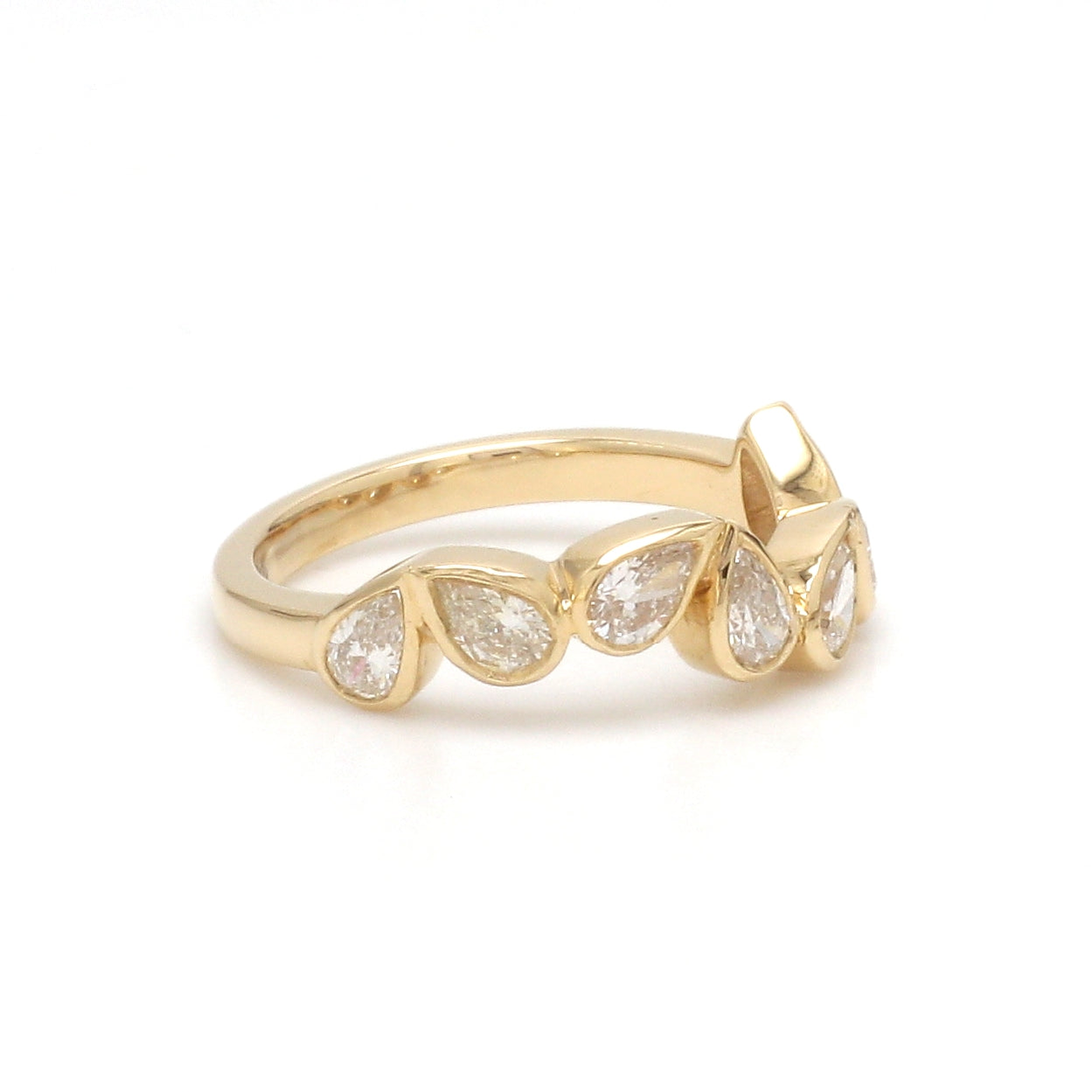 JPRG-3485/8898 Diamond Pear Bezek Set Half Ring