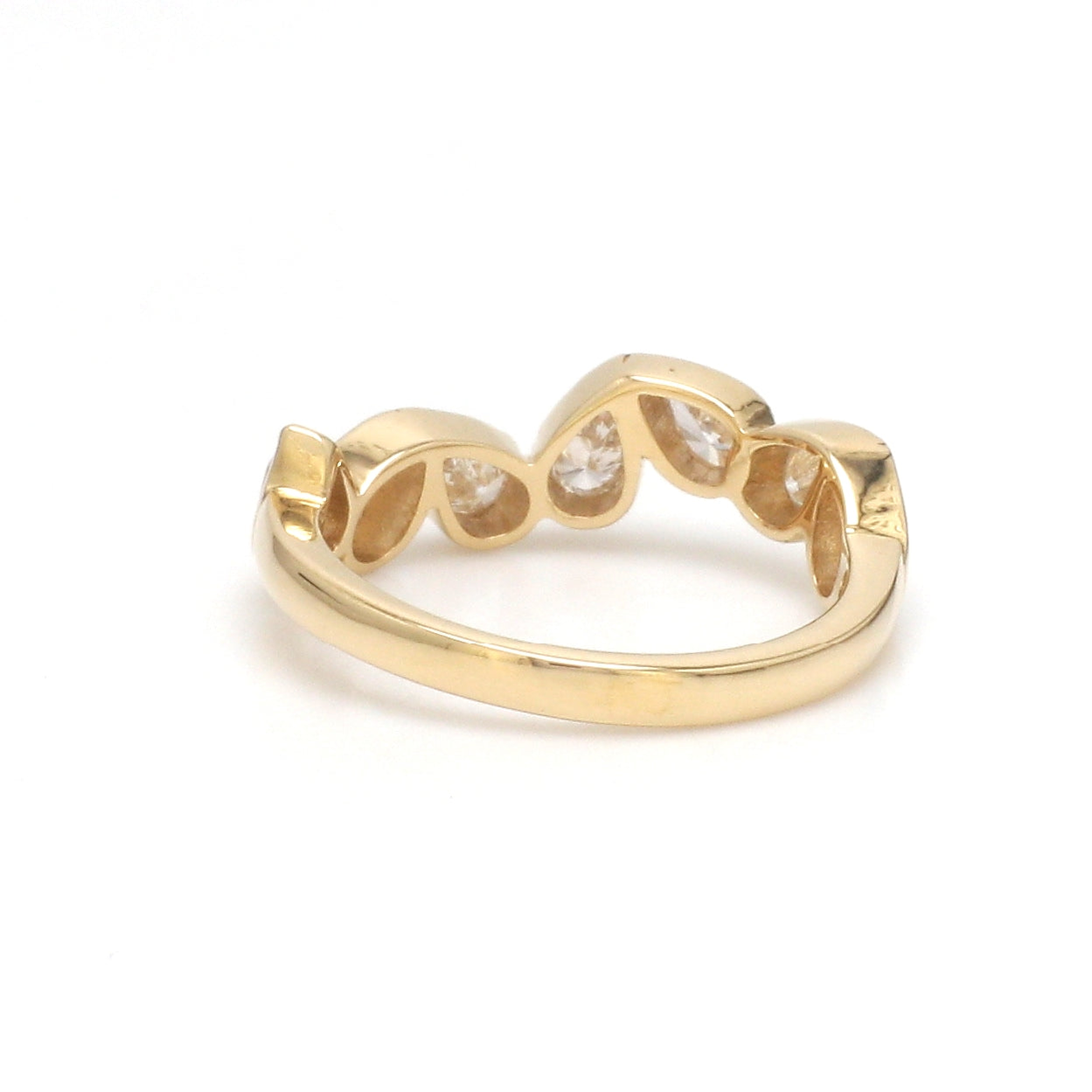 JPRG-3485/8898 Diamond Pear Bezek Set Half Ring