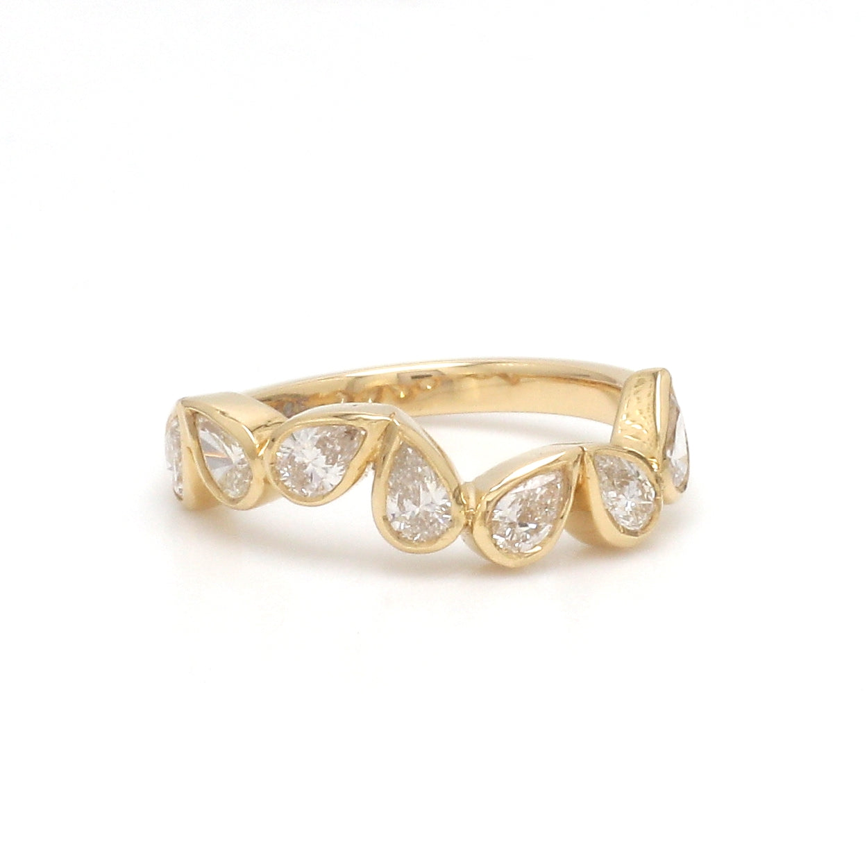 JPRG-3485/8898 Diamond Pear Bezek Set Half Ring