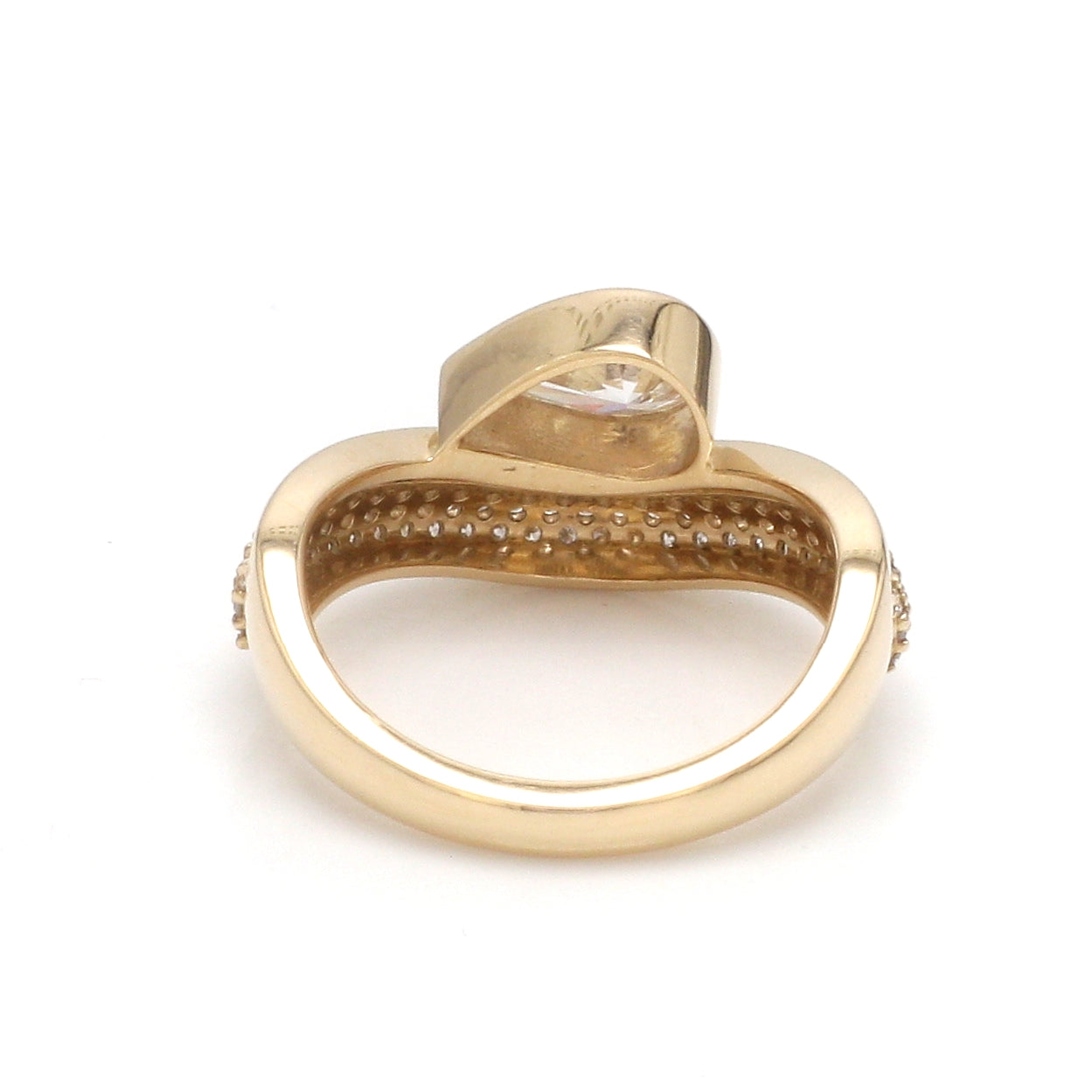 JPRG-3486/8899 Lab Grown Diamond Pear Bezel Set Wave Ring