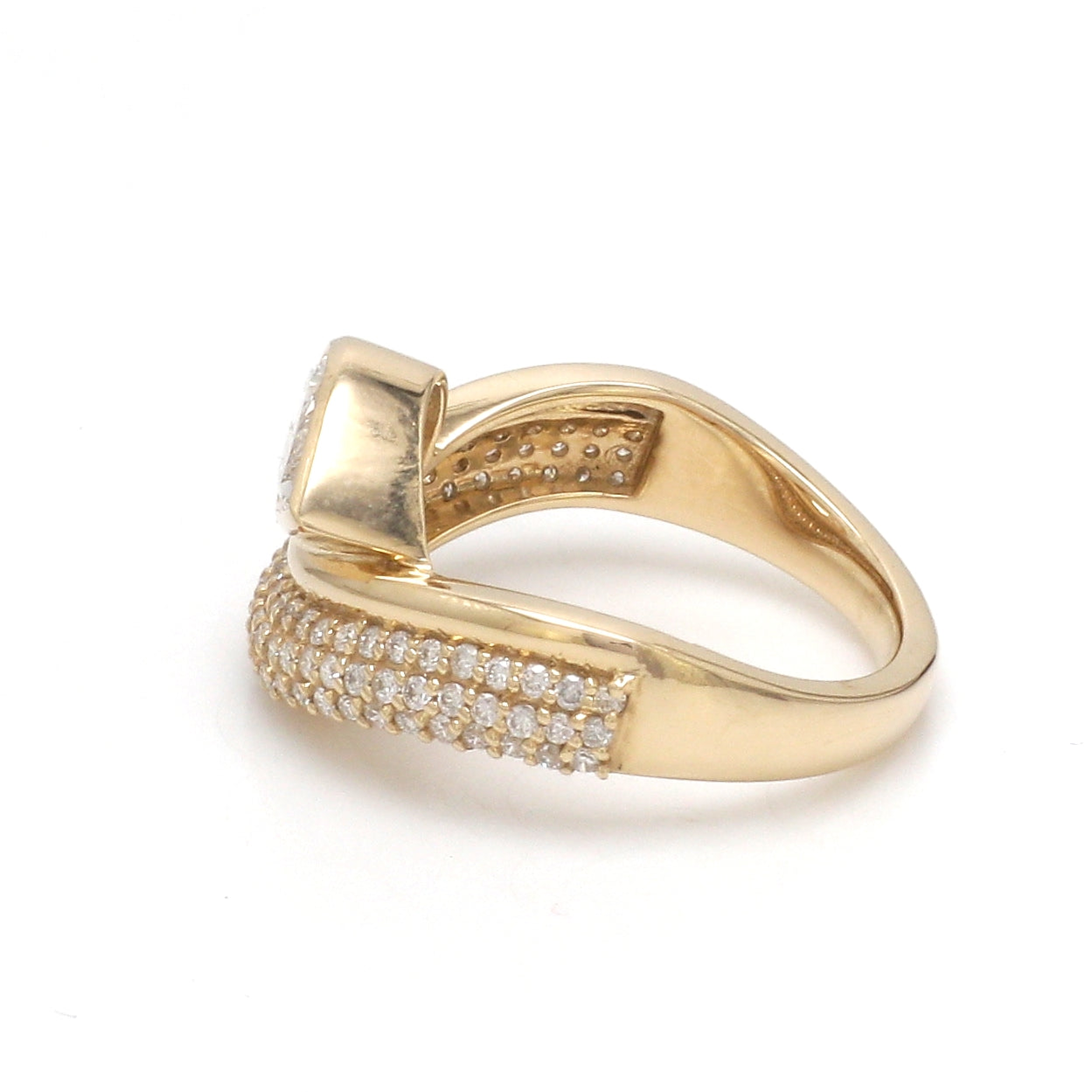 JPRG-3486/8899 Lab Grown Diamond Pear Bezel Set Wave Ring