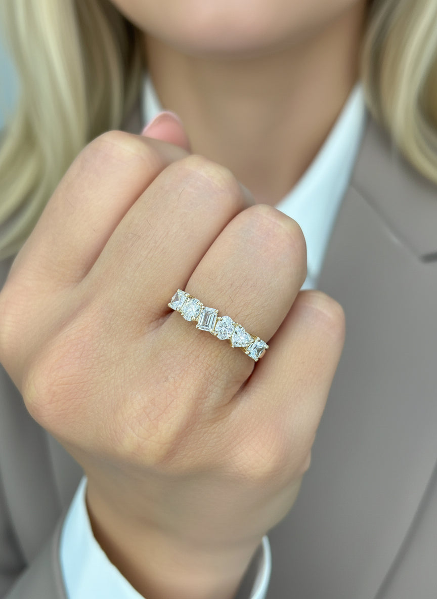 JPRG-3489/8902 Lab Grown Diamond Mix Shape Half Ring